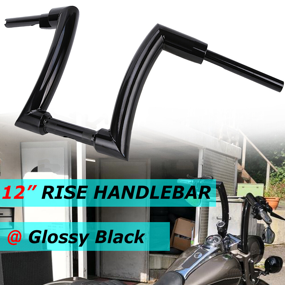 12" Rise 2" Ape Hanger Handlebar Black For Harley Softail Slim Sportster Dyna FL