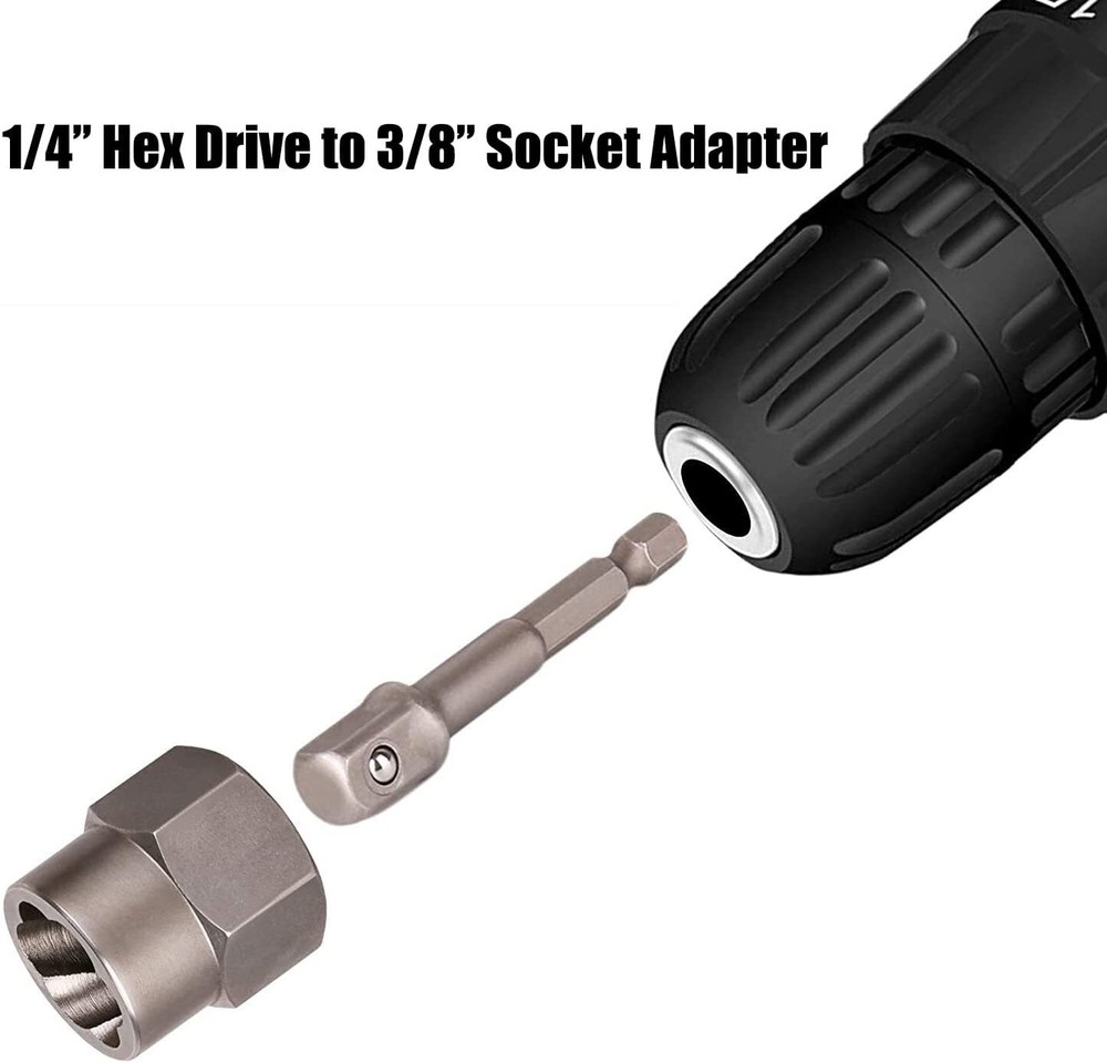 3/8" Drive Impact Bolt Extractor Set Nut Remover Extraction Socket Tools 14pcs