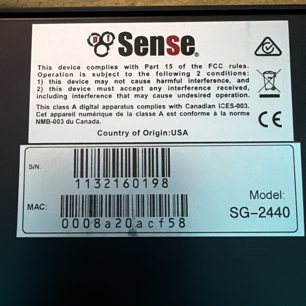 Netgate SG-2440 Security Gateway (Model: SG-2440).
