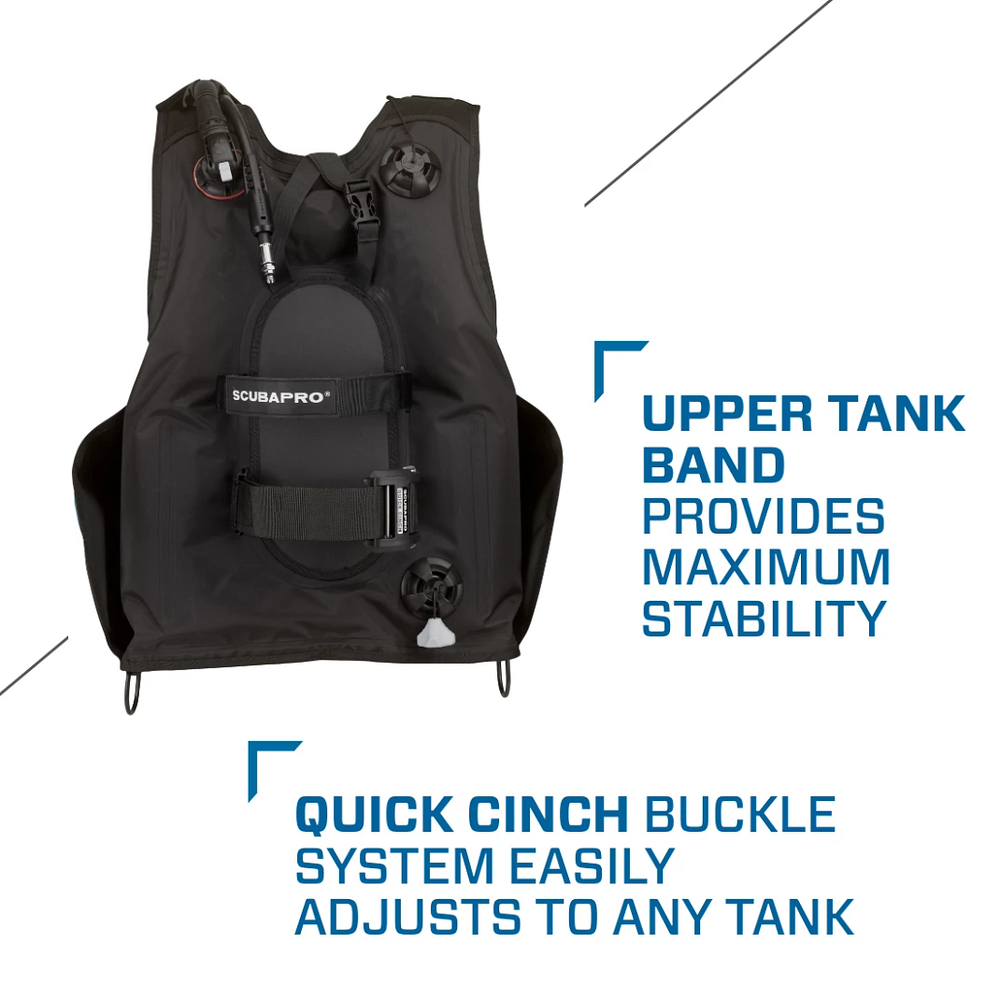 ScubaPro GO Quick Cinch with Balanced Inflator - Black Size S