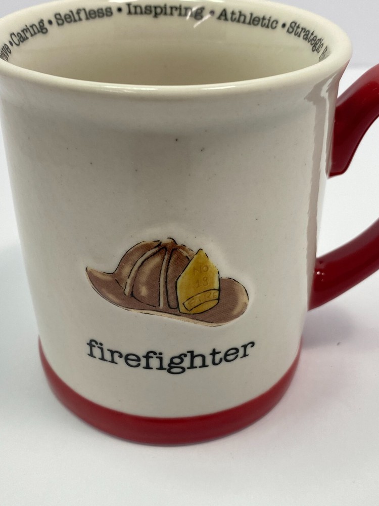 2006 Firefighter Coffee Mug Cup Papel Giftware 12 oz Brave Caring Selfless