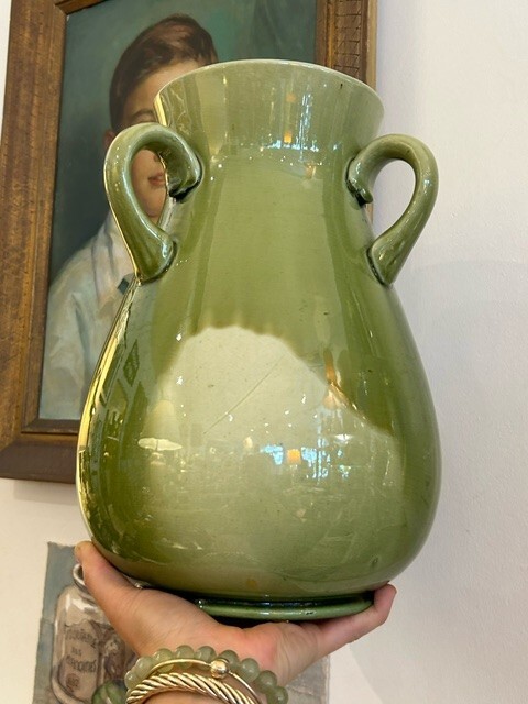 Antique Celadon Glaze Large Pottery Vase