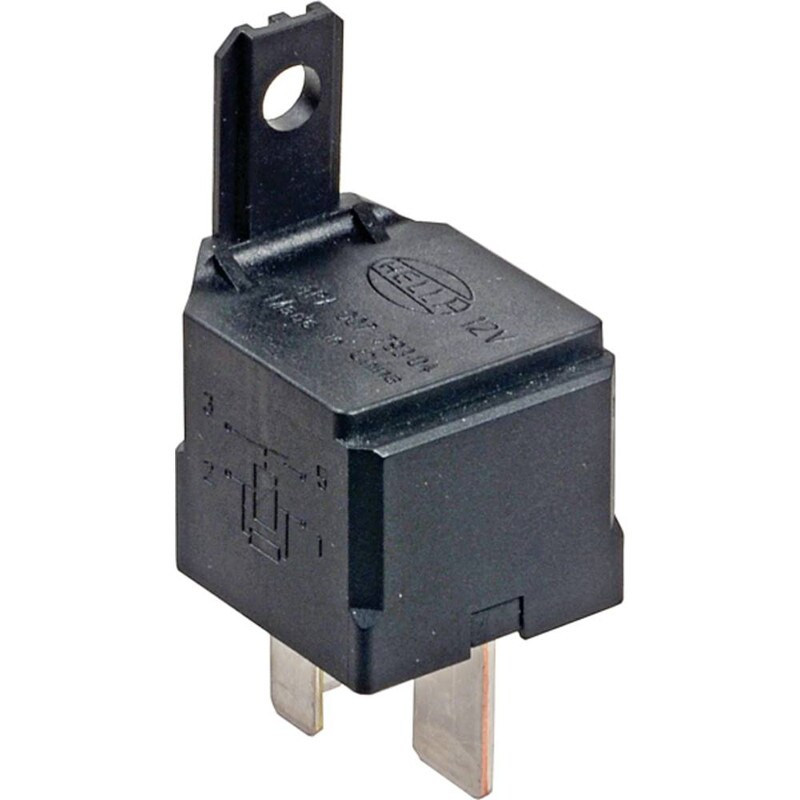 12V 50A Mini Relay SPST with Mounting Bracket - 4 Terminals, Resistor
