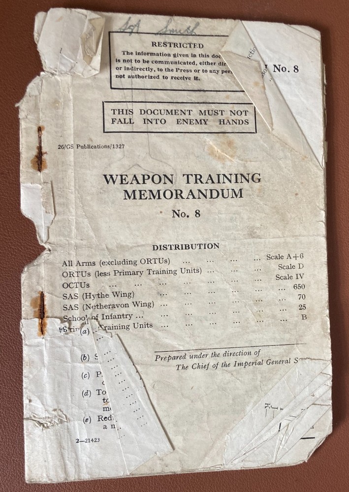 Genuine WW2 British small arms training manuals