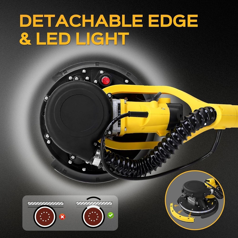 Drywall Sander Tool, 8.5 Amp Popcorn Ceiling Removal Tool with 7 Variable Spe...