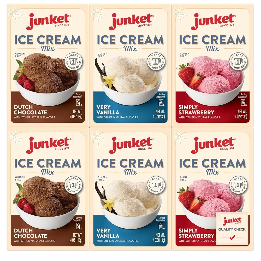Ice Cream Mix Bundle - 2 Vanilla, 2 Chocolate, 2 Strawberry 6 Total