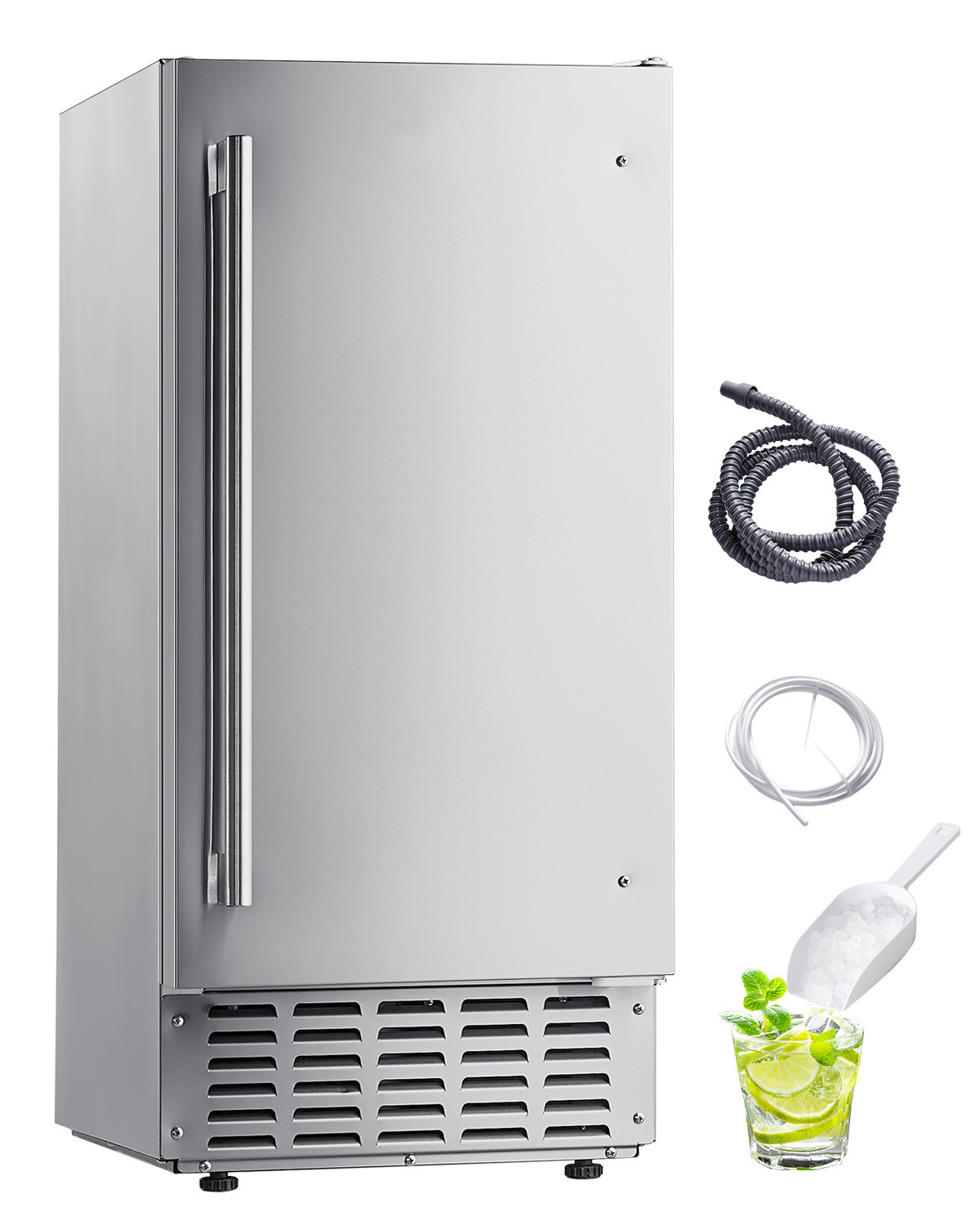 66Lb Commercial Nugget Ice Maker 15" Undercounter Freestanding Ice Maker Machine