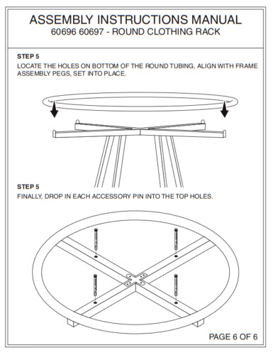 Chrome 36" Round Clothing Rack Height 48 - 72" H Leveler Glides Garment