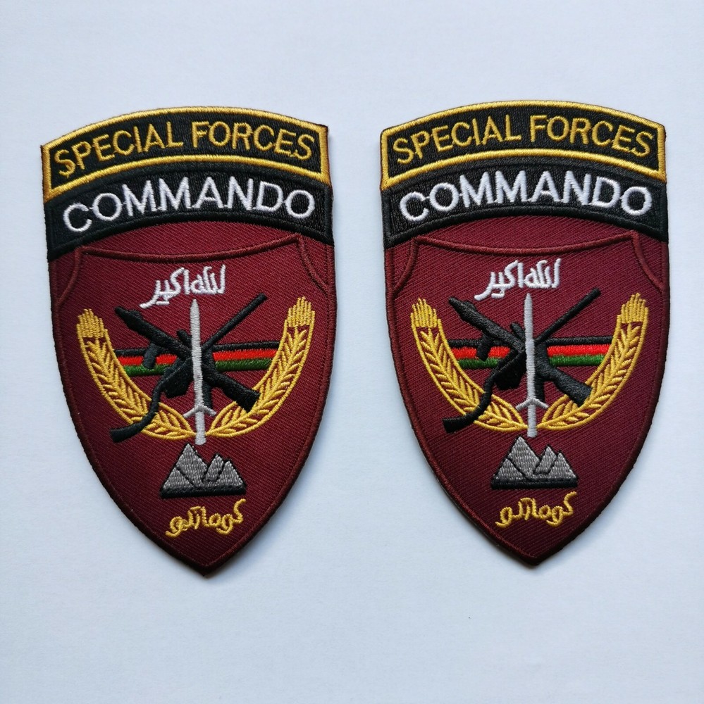 1PAIR Afghanistan US Army Special Forces Commando Patch Hook on Back