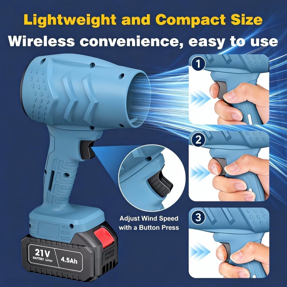 Electric Mini Leaf Blower, Powered Handheld Blower Leaf, Adjustable Wind Spee...