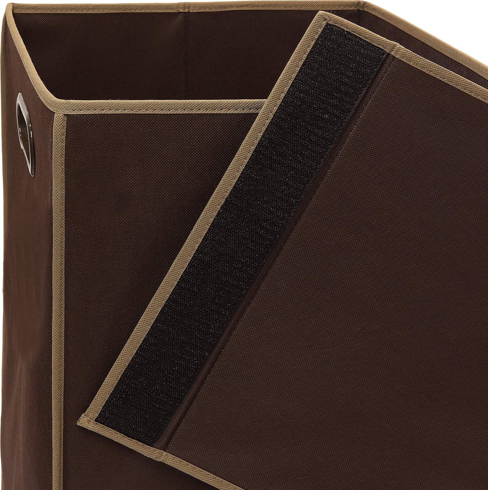 Foldable Laundry Hamper Basket with Lid, Brown