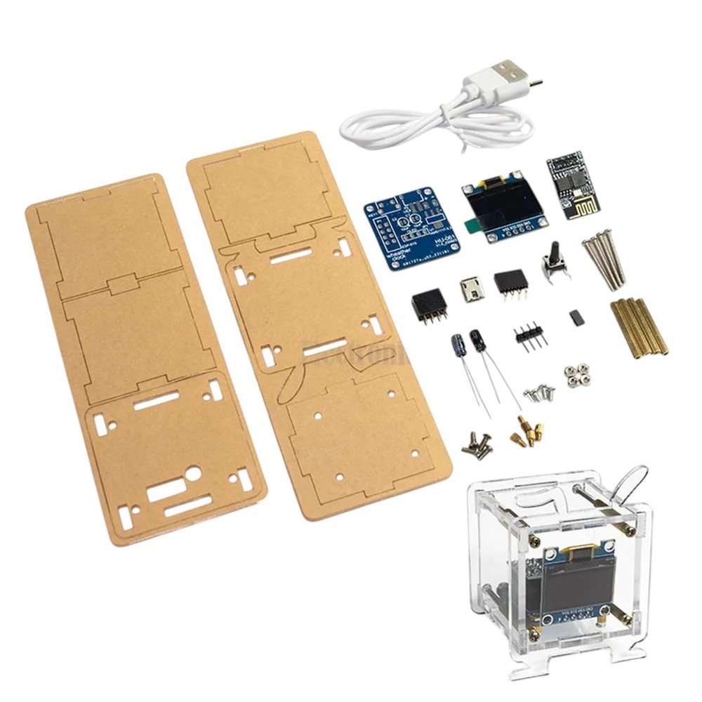 1 Set ESP8266 DIY Electronic Display Mini Clock Kit + Shell Soldering Project US