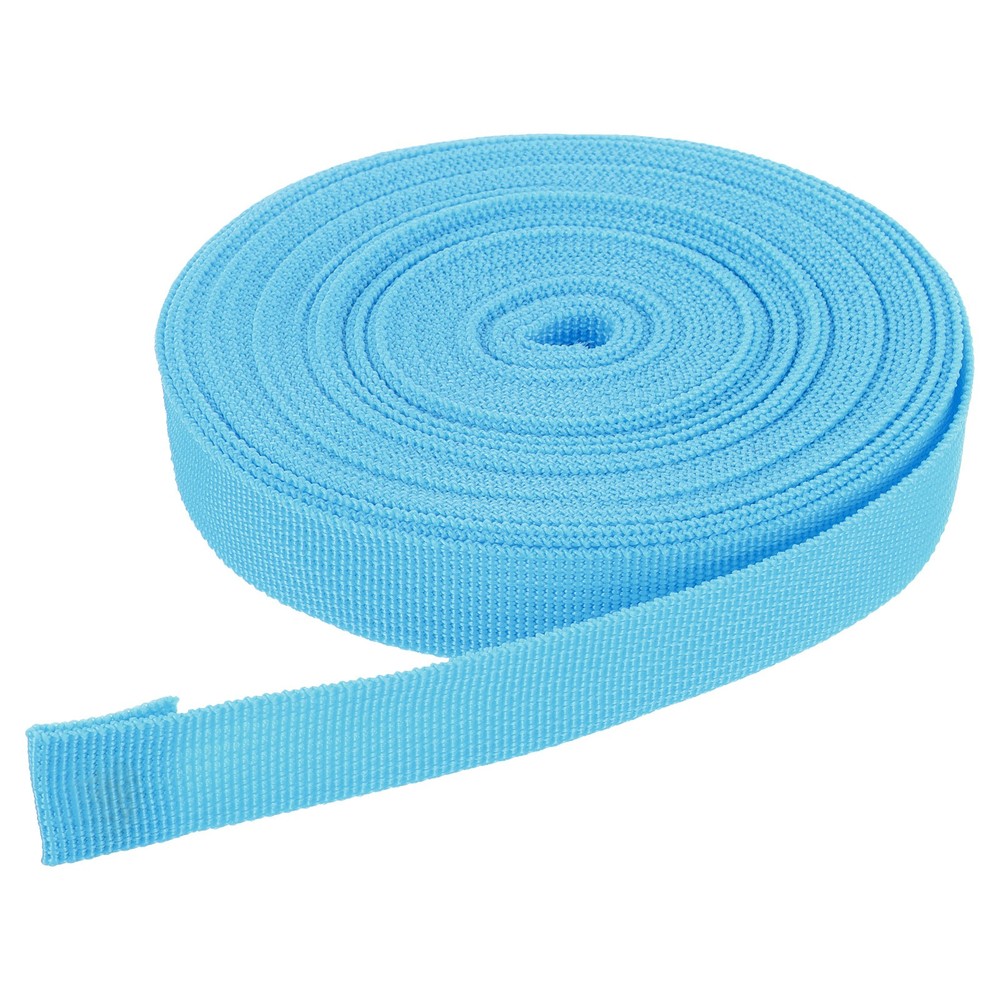 10Yard x 3/4 inch Width Nylon Webbing Strap Poly Flat Webbing Strapping Sky Blue