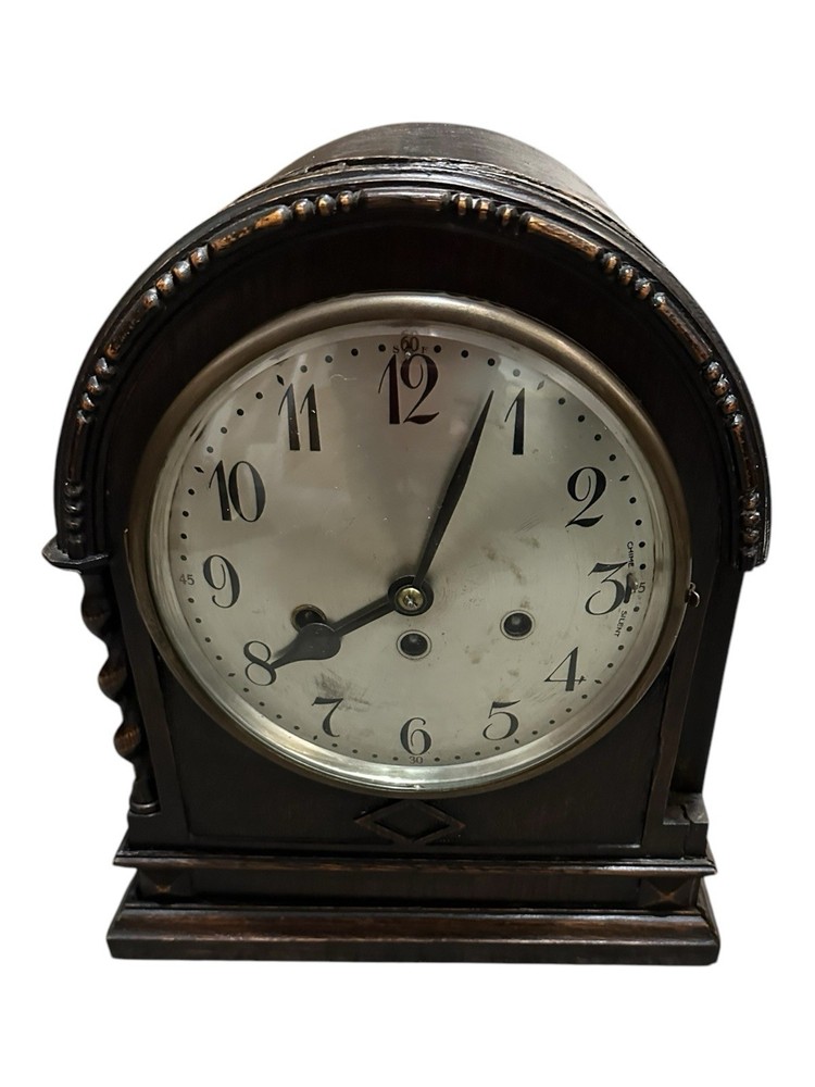 Junghans Antique Oak Large Bracket Arched Top Westminster