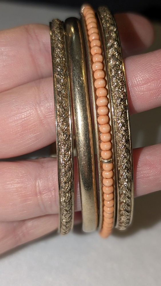 Vintage 4 PC Oval Bangles Set