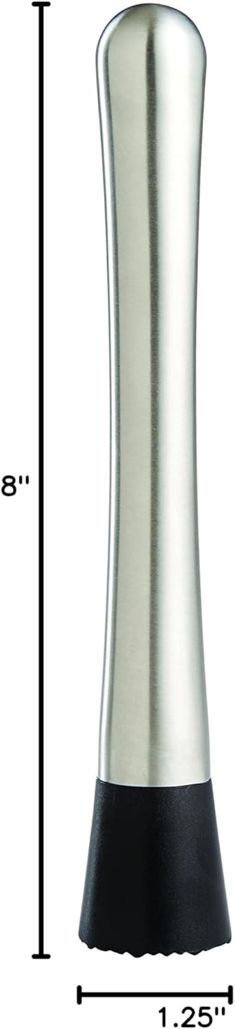 HIC Kitchen Bar Muddler, Stainless Steel, BPA Free Steel