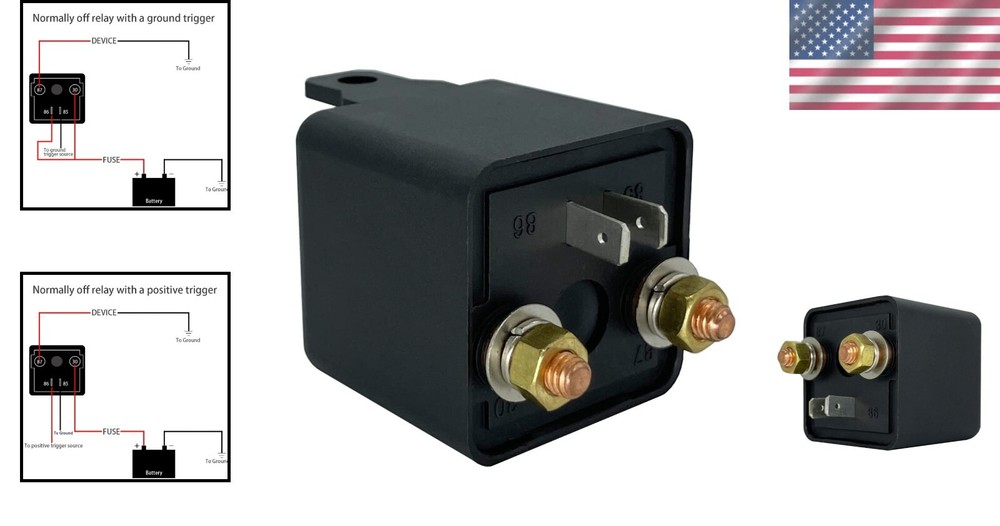 12V Continuous Duty 200A Relay - Silver Contacts for High Load Control