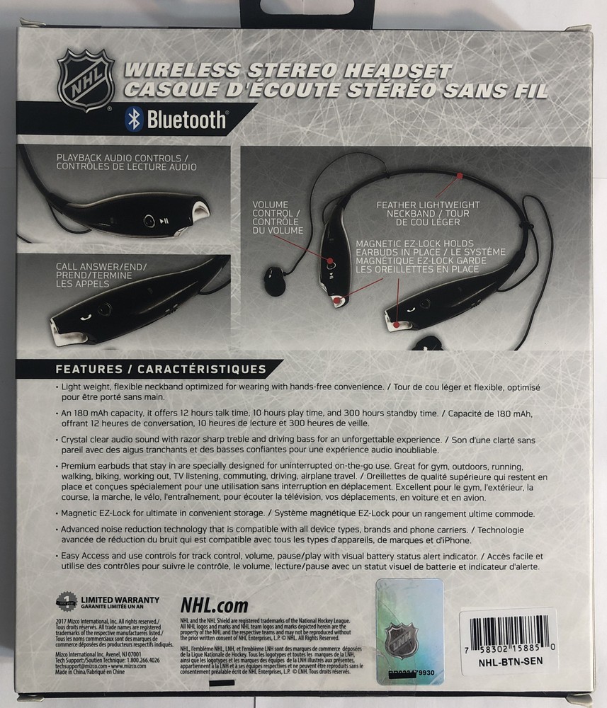 NHL Ottawa Senators Wireless Bluetooth Headset Neckband