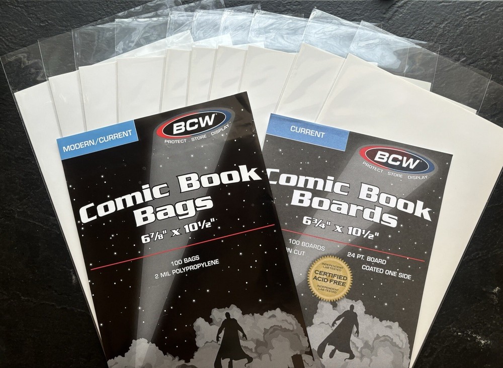 10 Count BCW Current Comic Book Bags And Boards
