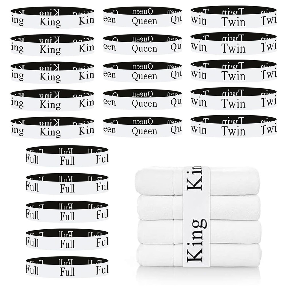 20 Piece Bed Sheet Bands, No Slip Elastic Holders, White