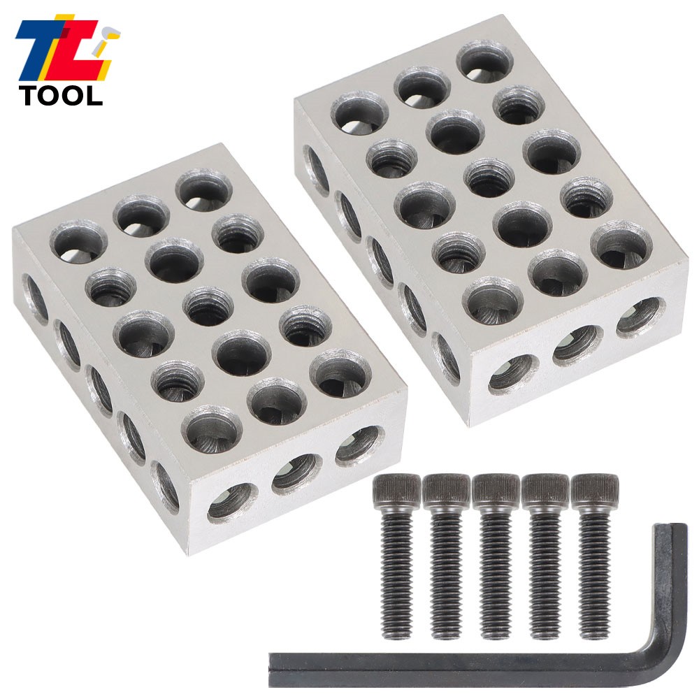 MATCHED PAIRS .0001" PRECISION 1-2-3 123 BLOCK SET With Screws HEX KEY 23 HOLES