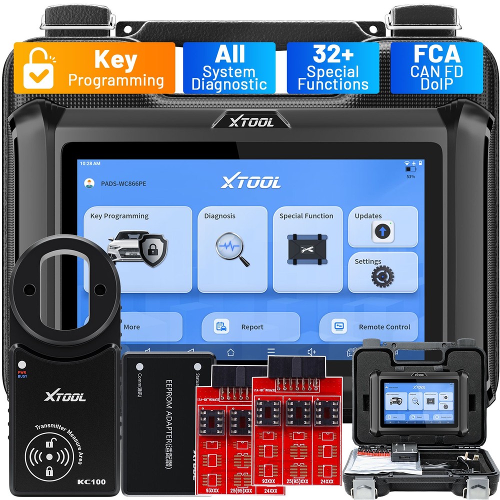 XTOOL X100PADS KC100 Key Fob Programmer Full System Diagnostic Tool 32+ Services