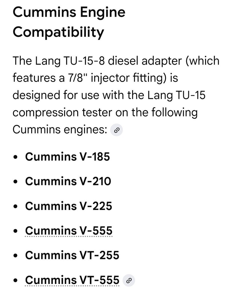 Lang Tools TU-15-8 Diesel Adapter – 7/8” Injector