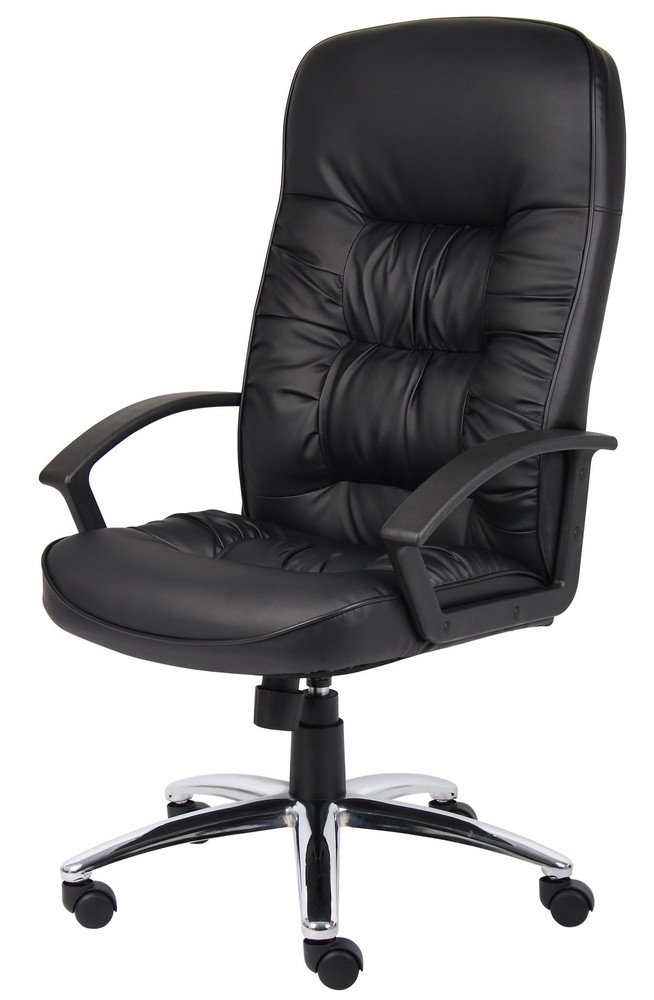 Boss High Back LeatherPlus Chair W/ Chrome Base MODEL # B7301C