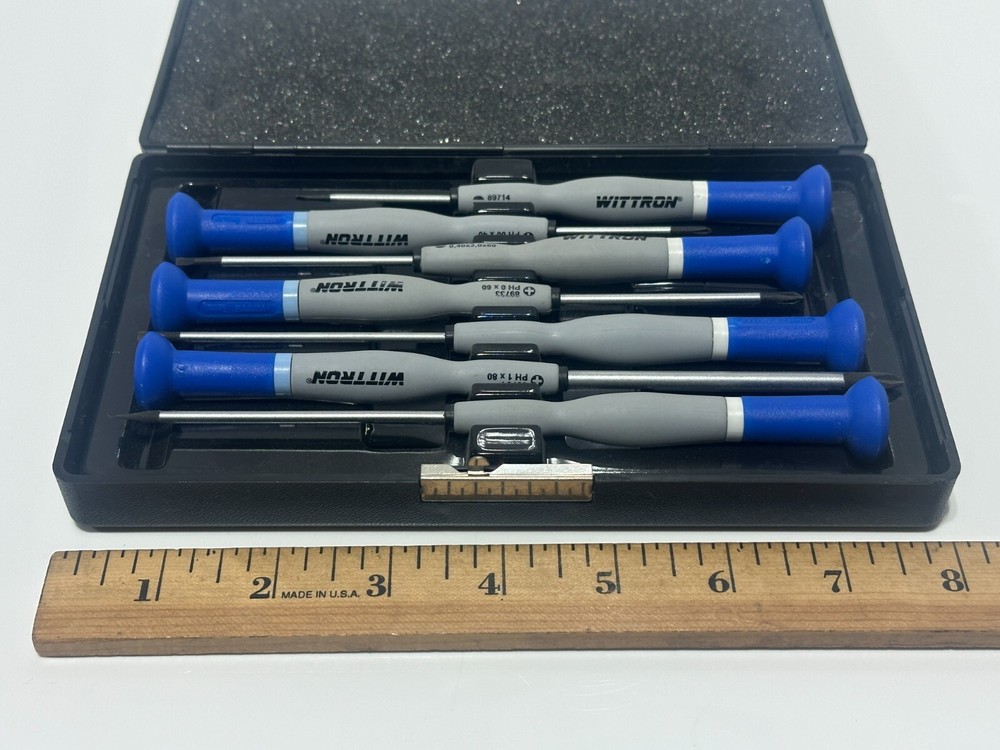 WITTRON ELECTRIC 7pc Precision Electronic Screwdriver Set, Flat Slotted Phillips