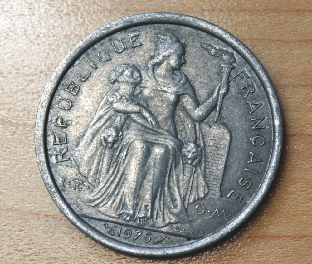 1975 French Polynesia 2 Francs