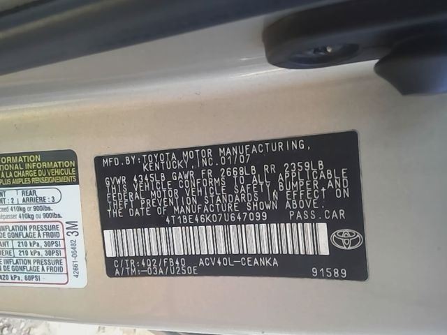 CAMRY 2007 Fuse Box Cabin 6938