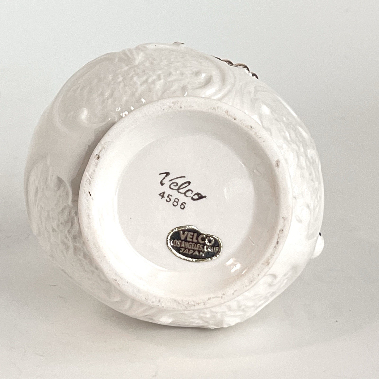 Vintage Porcelain Pitcher Juice Cream Velco Japan Raised Grape Gold Trim 5.5”