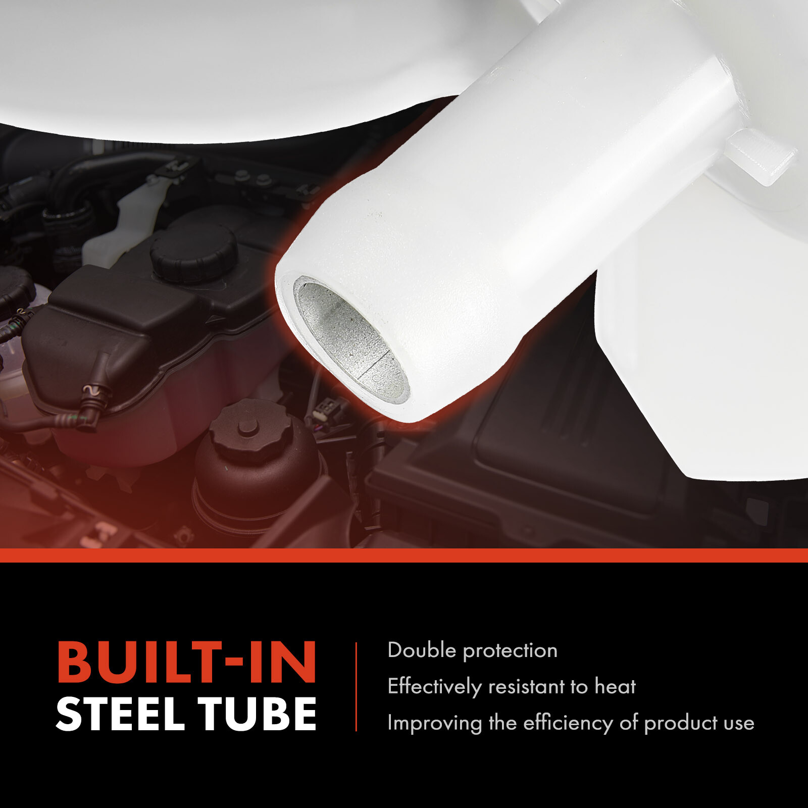 Engine Coolant Reservoir Tank w/ Cap for Ford Mustang 15-20 2.3L 3.7L 5.0L 5.2L