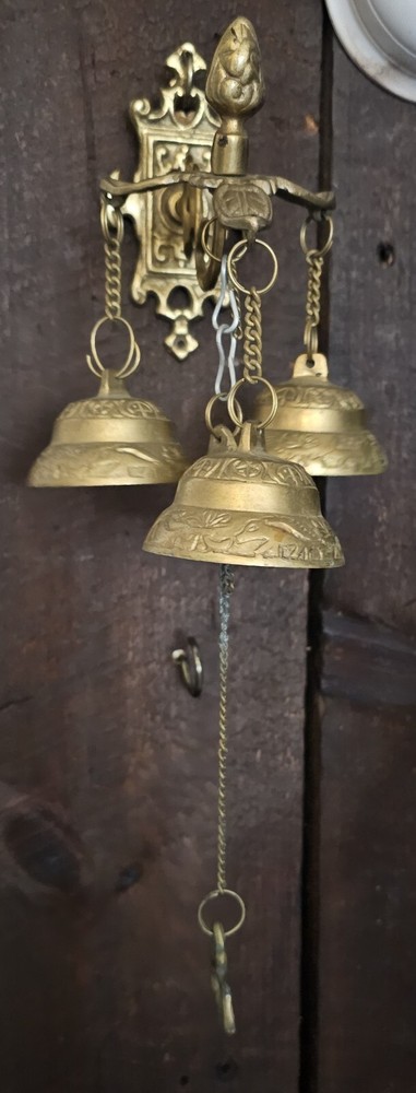 Solid Brass Triple Bell Store Style Doorbell Chime