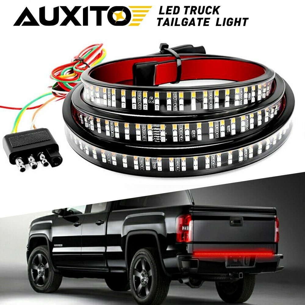 LED Tailgate Light Bar 60" Triple Row 5-Function Strip for Pickup Trailer SUV