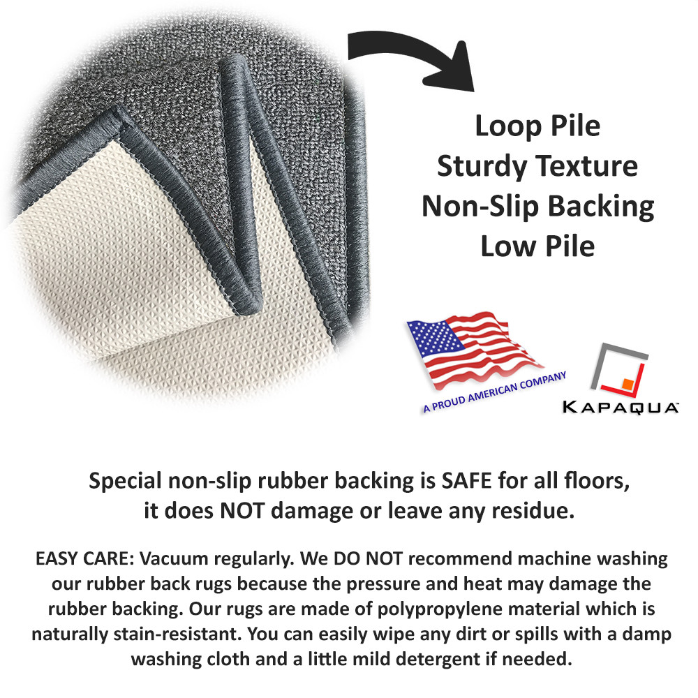 Custom Size Stair Hallway Runner Rug Rubber Back Non Skid Grey Kilim Design