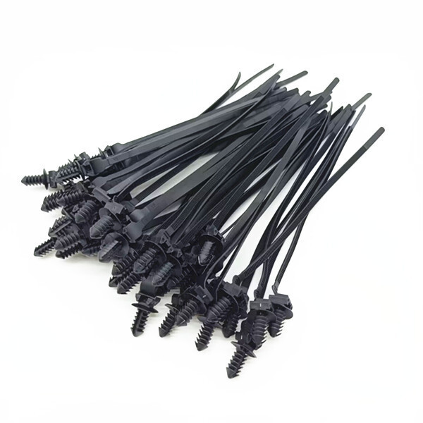 Car Wire Tie Nylon Push Mount Cable Zip Ties Strap Auto Fastener Bundle Clip Kit