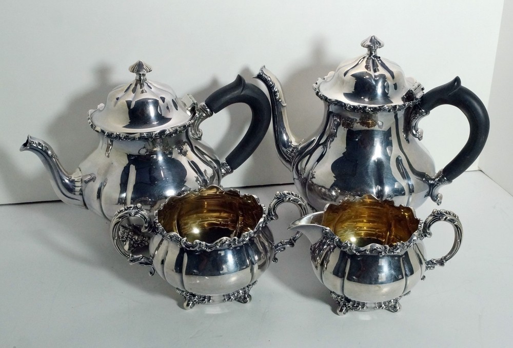 1847 Rogers Bro SIlverplated Coffee Tea Set - Prince Charles Pattern