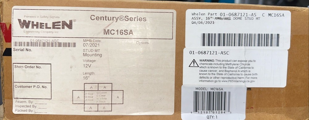 Whelen Engineering Century Series Super Mini Lightbar, 16" MC16SA