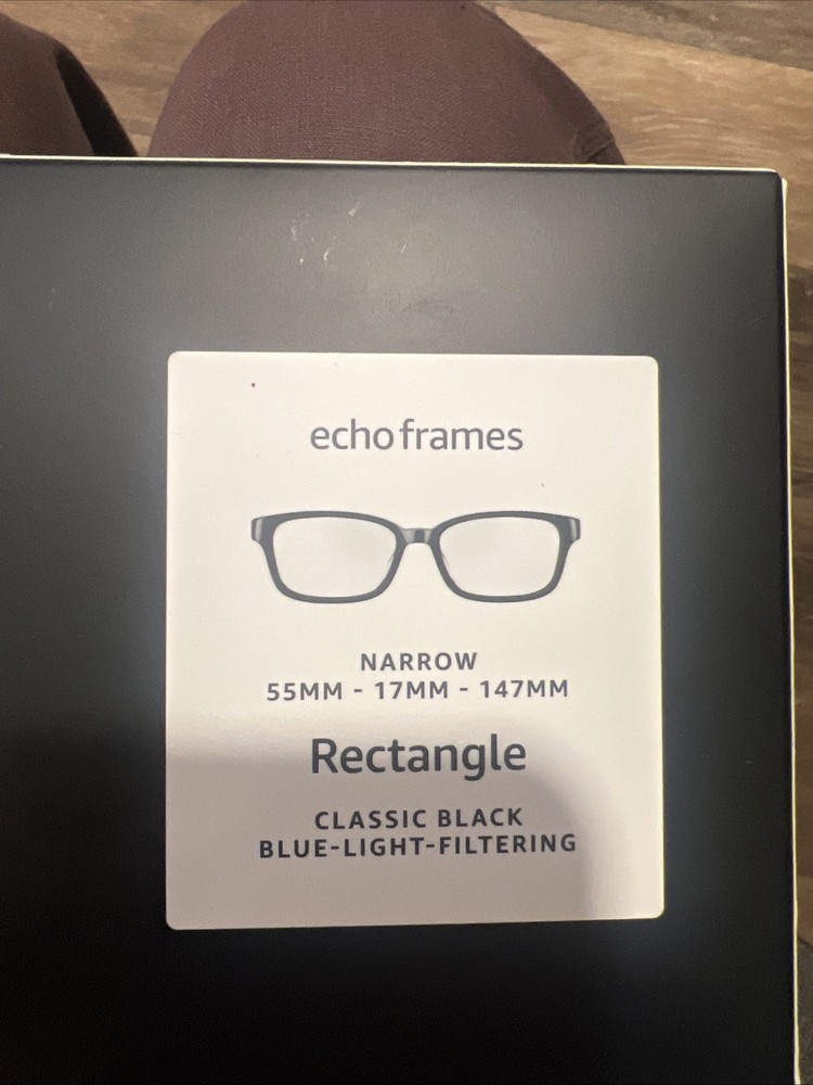 Amazon Echo Frames 3rd Gen ZE8TAH Smart Audio Glasses Rectangle Classic Blk