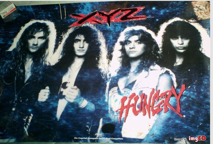 XYZ [Band] Hungry Poster 1991 - 30x20 Pat Fontaine, Terry Ilous, Capitol Records