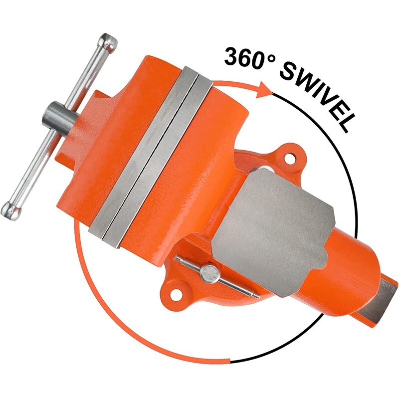 PONY Bench Vise 5-in Heavy-Duty Utility Combination Pipe Vise Swivel Base Bench