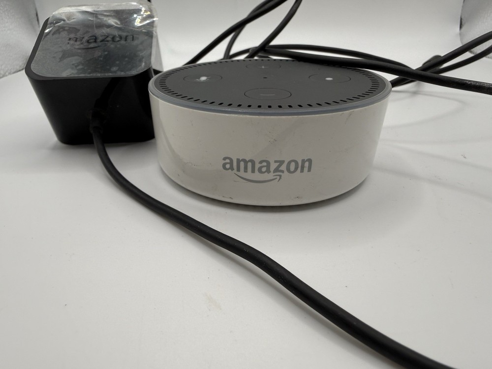 Amazon Echo Dot 2nd Gen Alexa Smart Speaker Tested w OEM Adapter No USB Cable