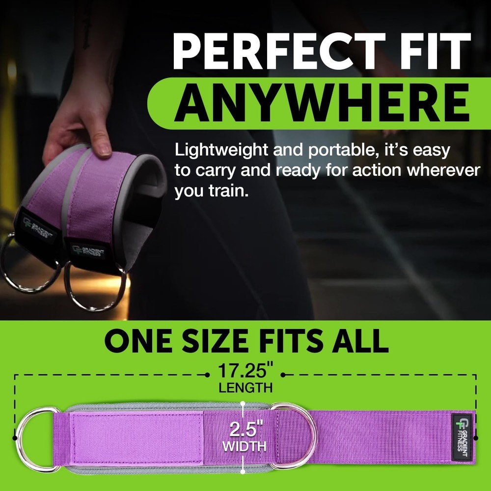Gradient Fitness Ankle Straps (2 Pack) | Ankle Strap for Cable Machine, Ankle...