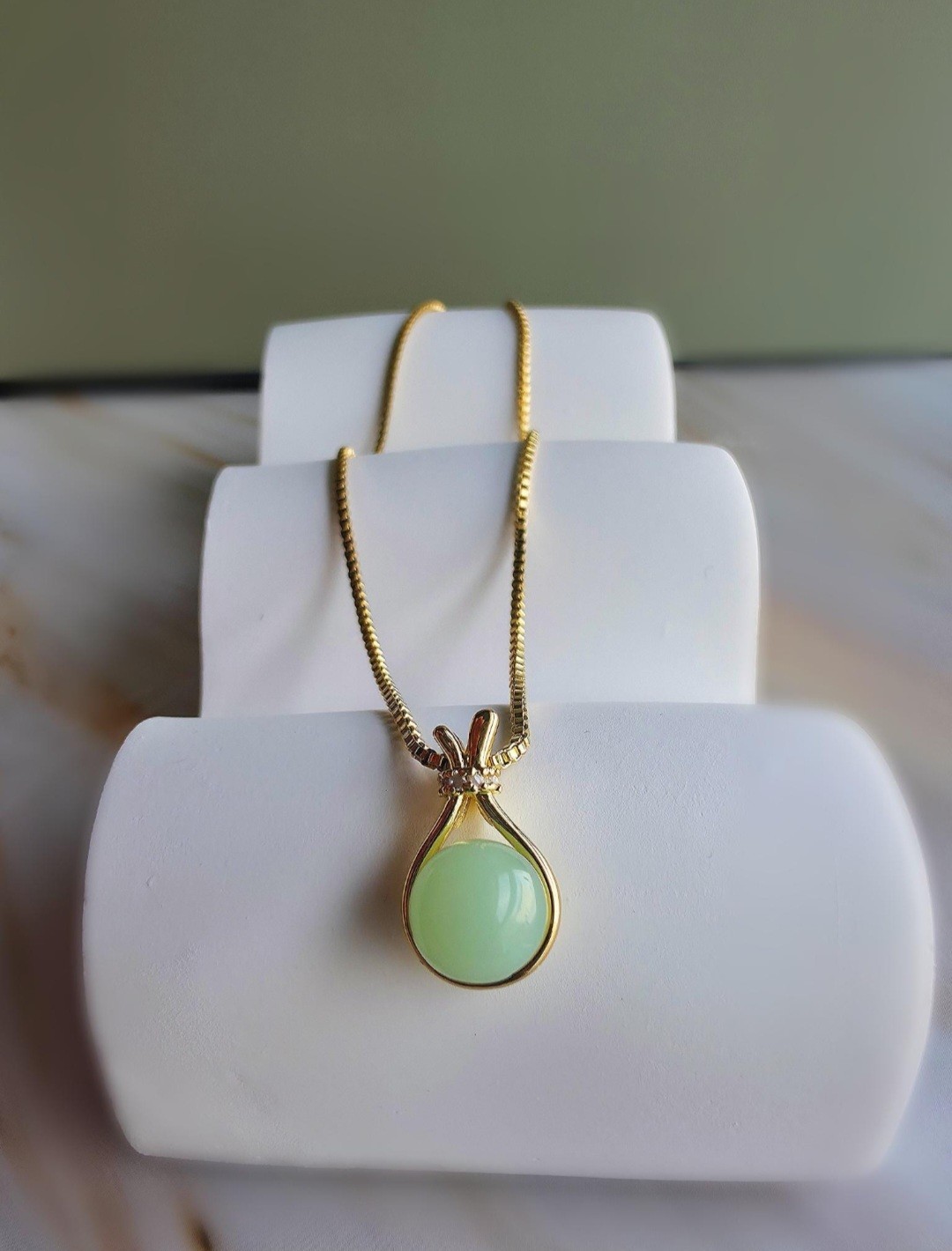 14k Jade Gold Necklace Vintage Non Tarnish Jewelry Birthday Gifts For Women