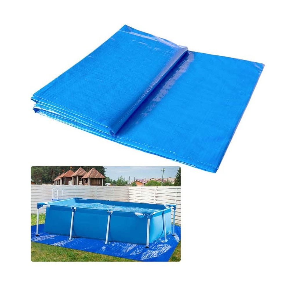 10x6.7Ft Rectangular Frame Pool Ground Cloths, Waterproof PE Swimming Pool Li...