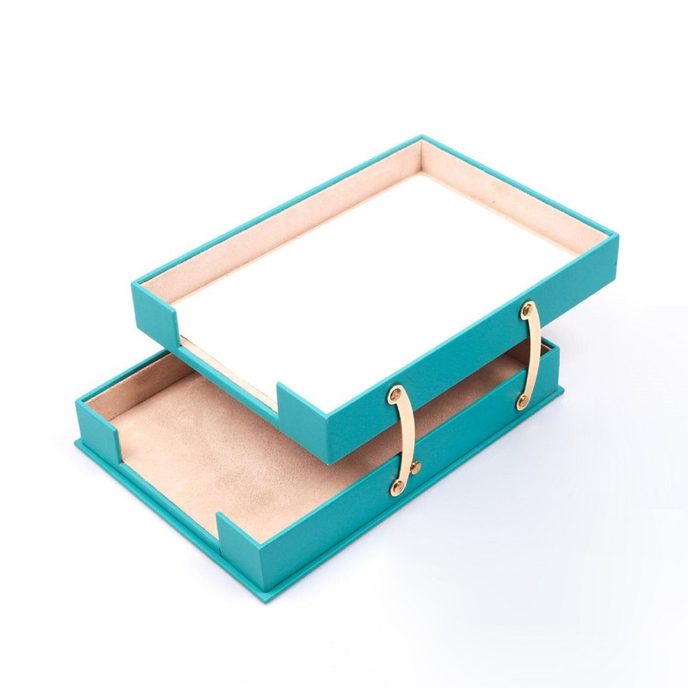 Leather Desk Set With 10 Accessories-Desk Organizer -Double Document tray- 10PCS