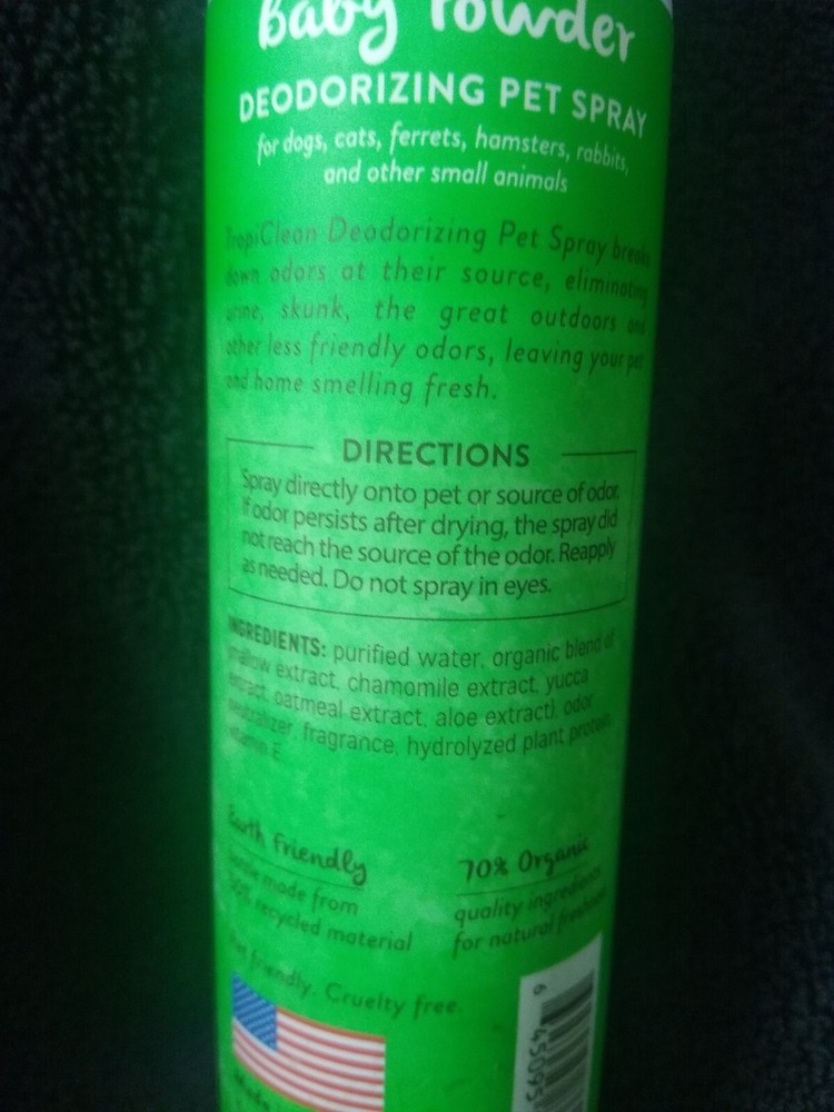 Tropiclean Deoderizing Pet Spray Natural Ingredients 8oz Scented Made in USA