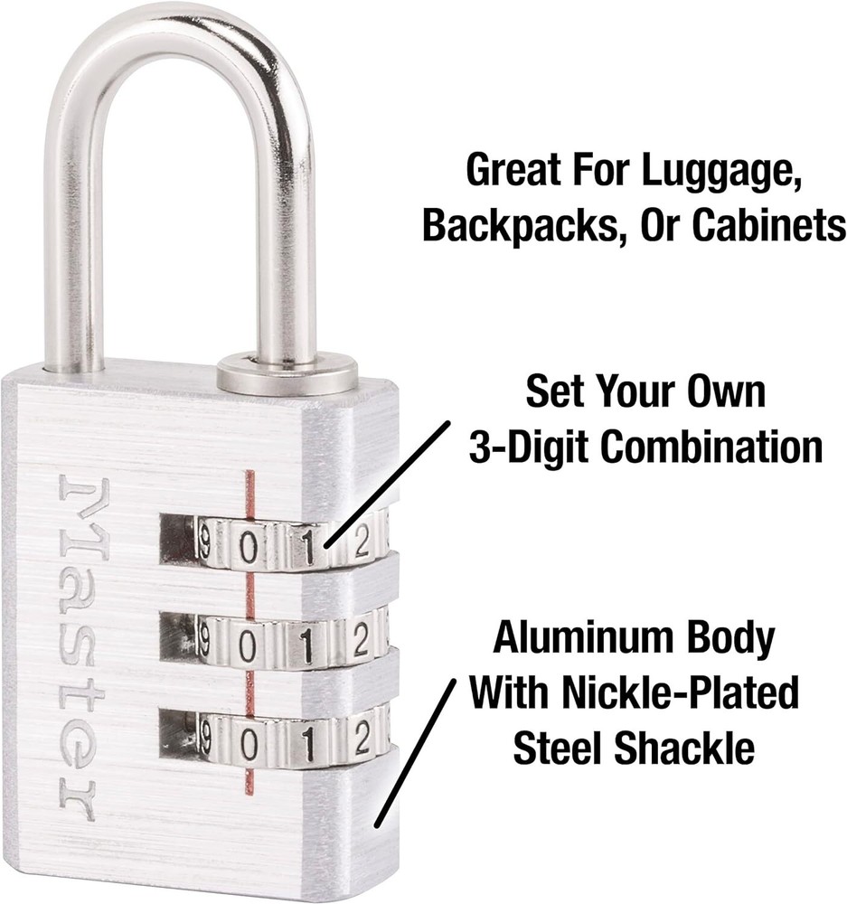 Master Lock 630D Set Your Own Combination Lock, Aluminum