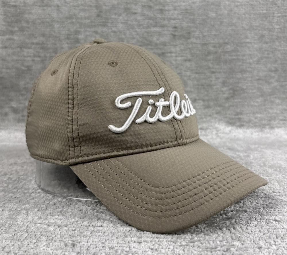 Titleist Tour Performance Golf Hat Cap Beige Tan Adjustable Buckle Strapback